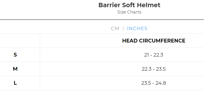 Barrier soft kitesurfing helmet kiteboarding Ride Engine size chart