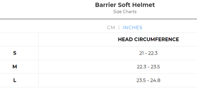 Barrier soft kitesurfing helmet kiteboarding Ride Engine size chart